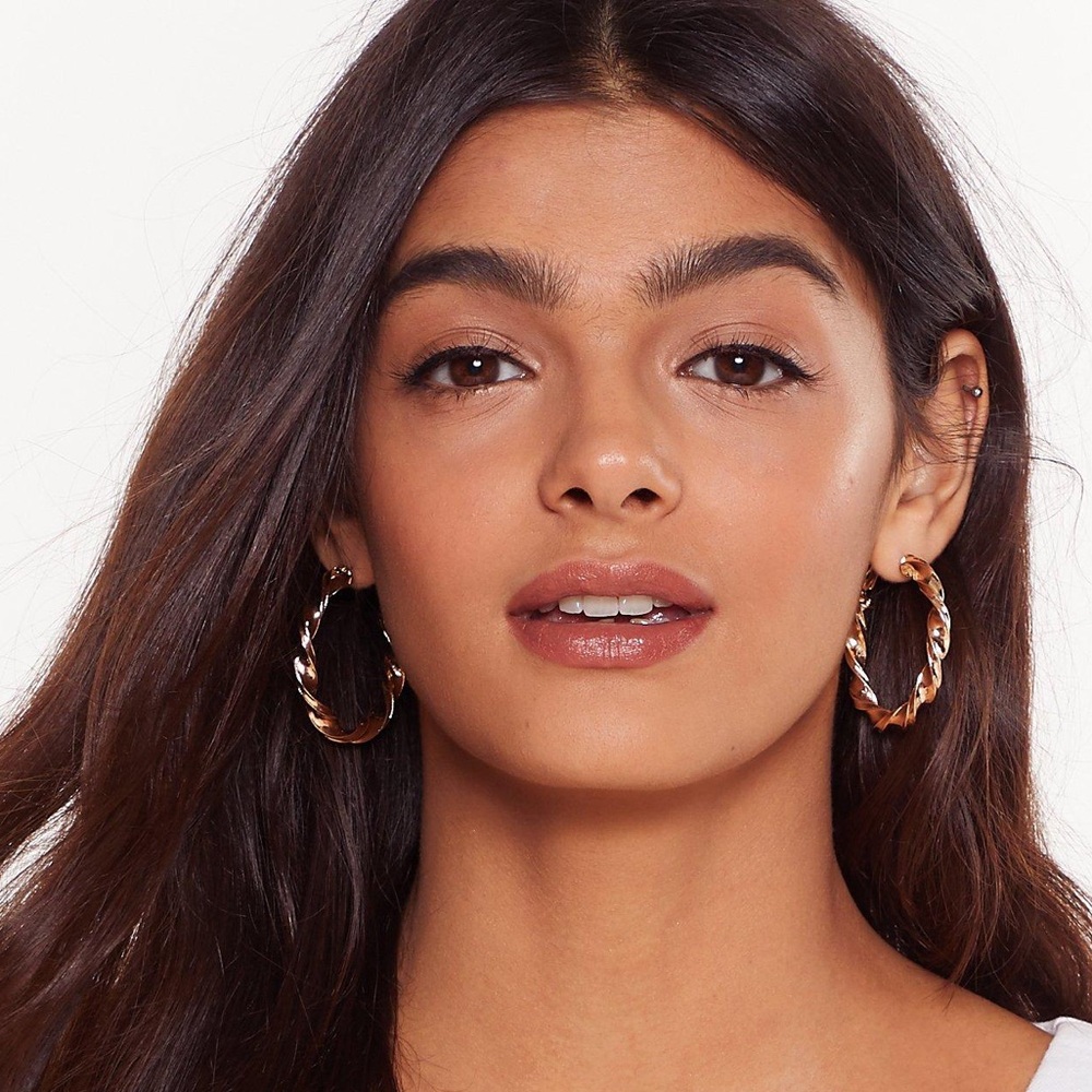 Twist You Were Here Chunky Hoop Earrings